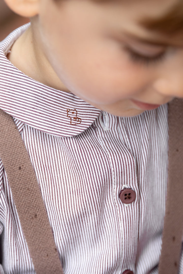 Boy Brown Striped Shirt