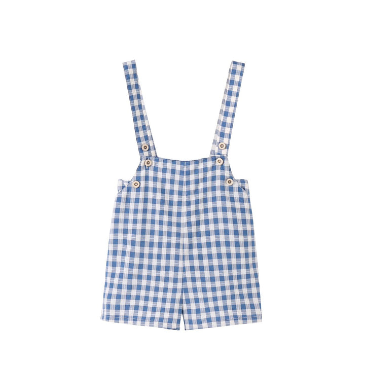 Blue Gingham Boys Overalls