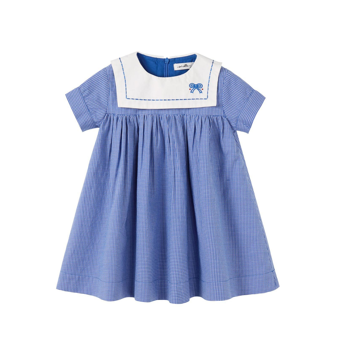 Nou Nelle Bib Short Sleeve Checkered Dress Nou Nelle Bib Short Sleeve Checkered Dress