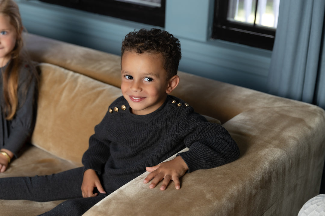 Boy Chunky Sweater Grey