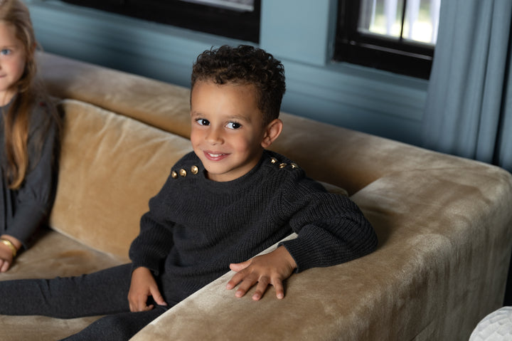 Boy Chunky Sweater Grey