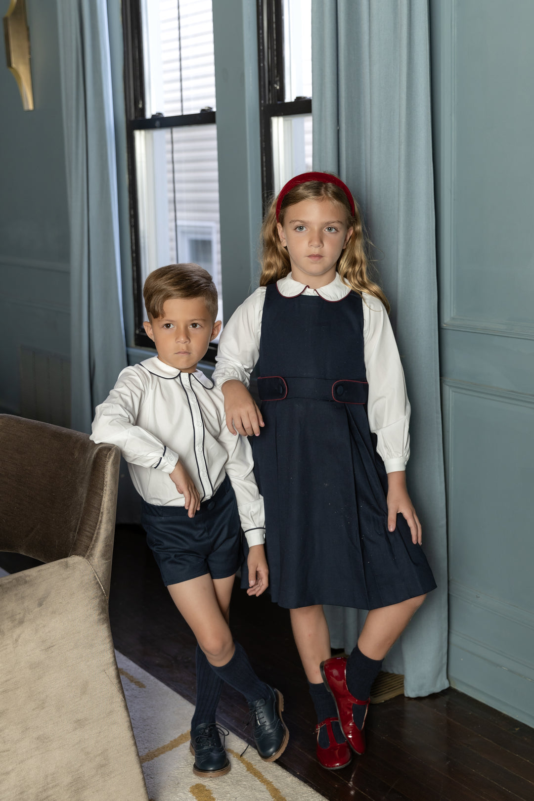 Piped Navy Jumper