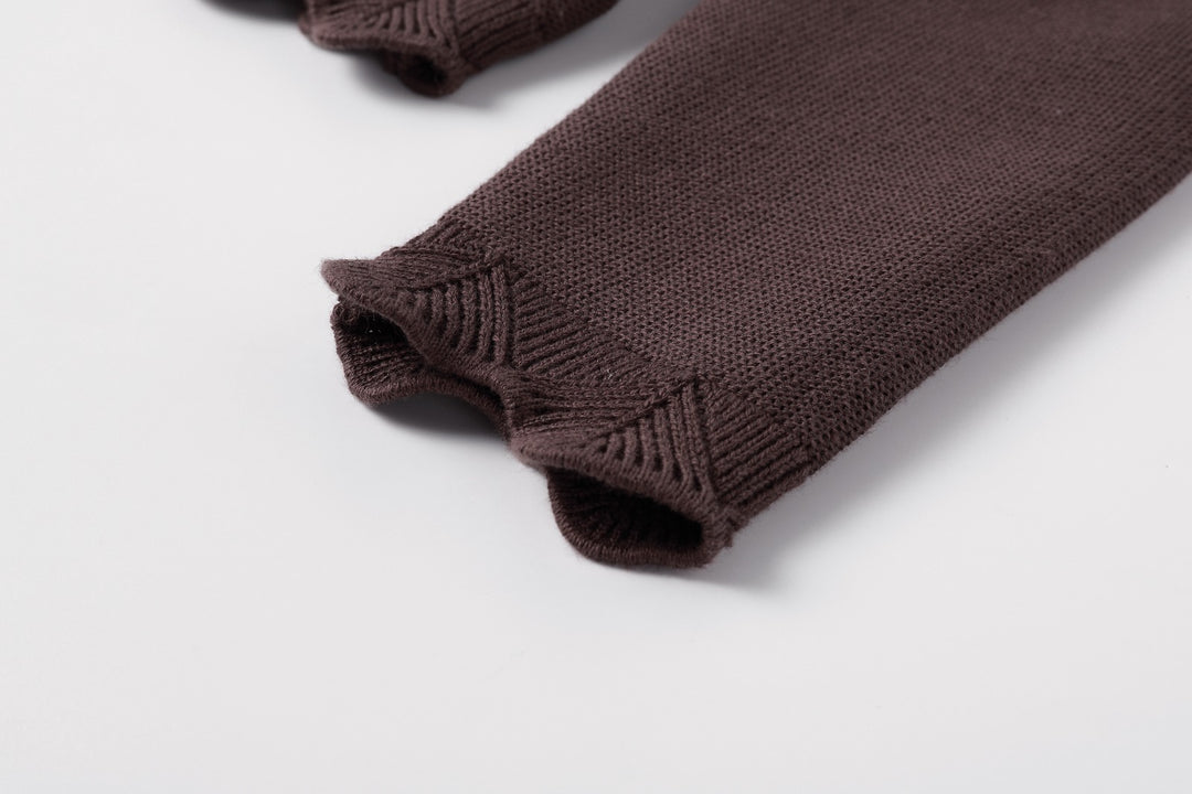Brown Scallop Cardigan