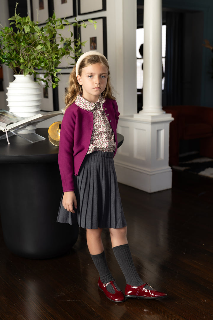Grey Pleated Skirt