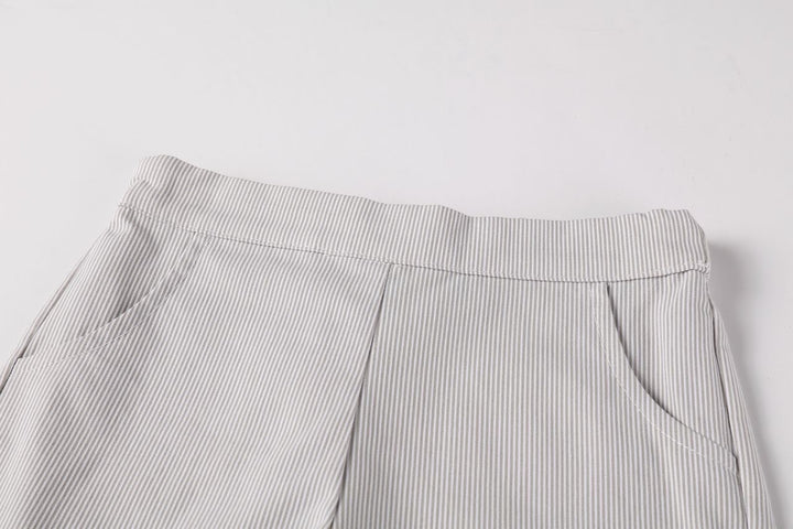 Striped Boy Shorts Sage