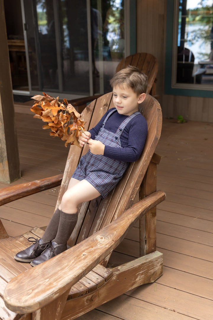 Boys Plaid Overalls