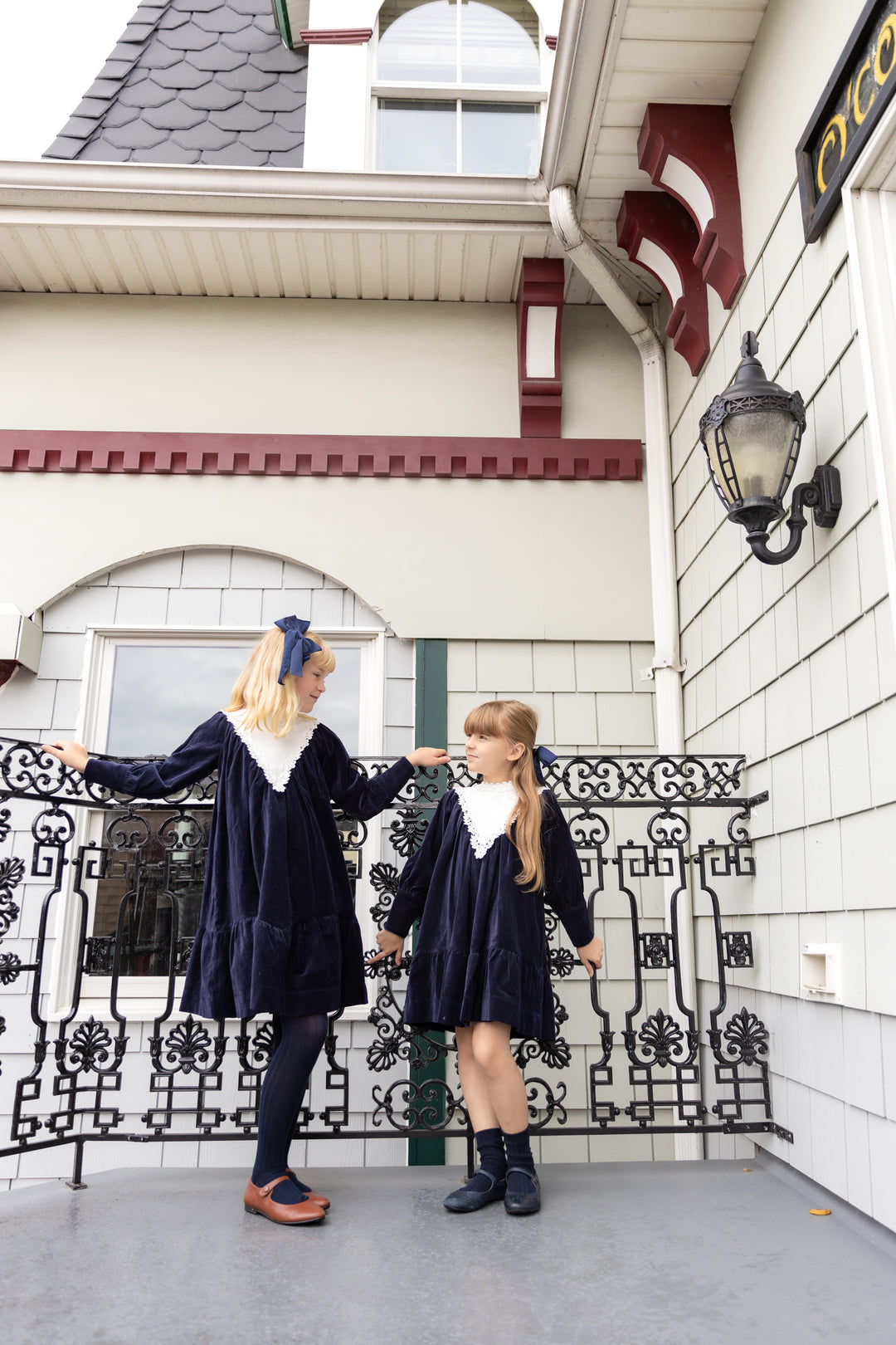 Navy Corduroy Lace Dress