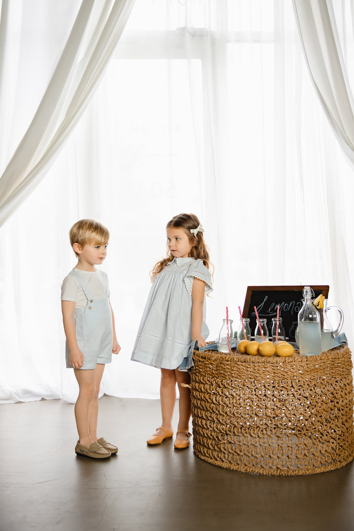 Light Blue Pinstripe Dress