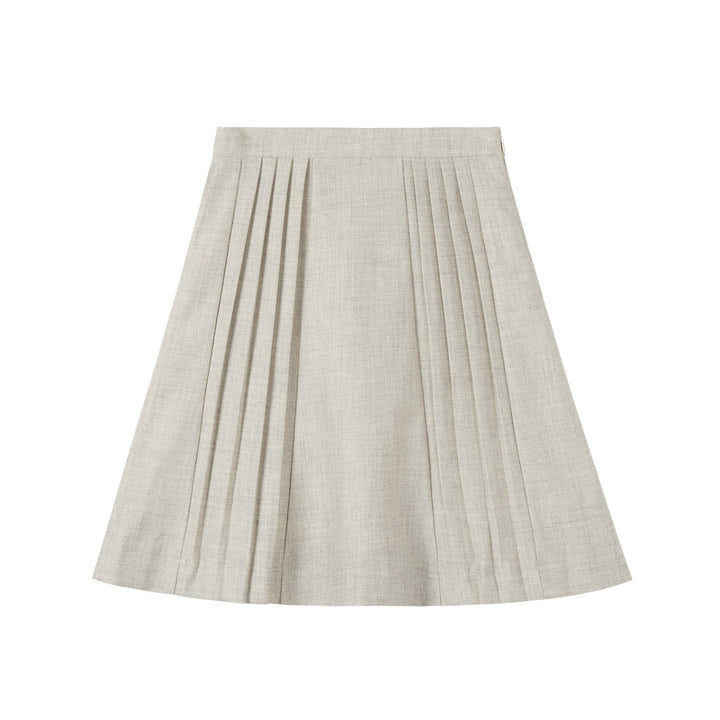 Marled Grey Pleated Skirt