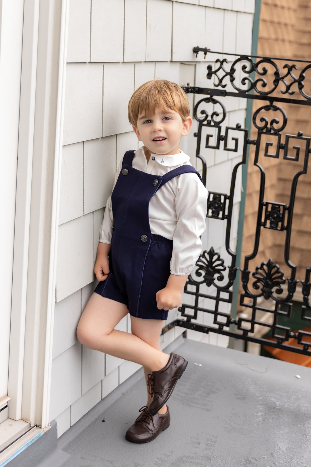 Navy Double Breasted Romper
