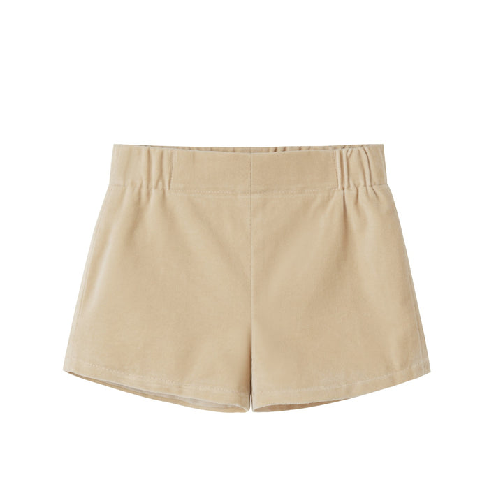 Crushed Velour Tan Shorts