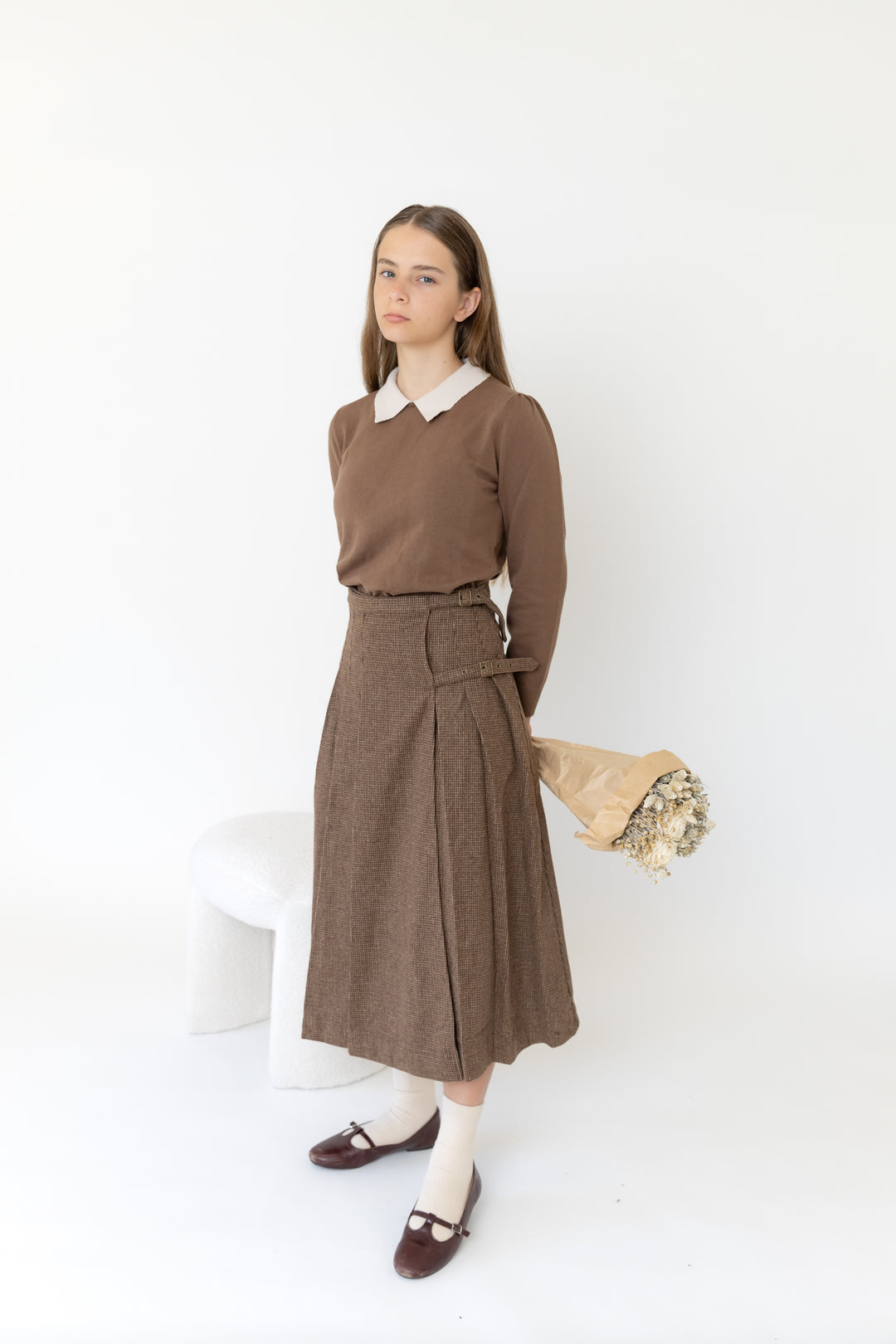 Teen Brown Knit Top