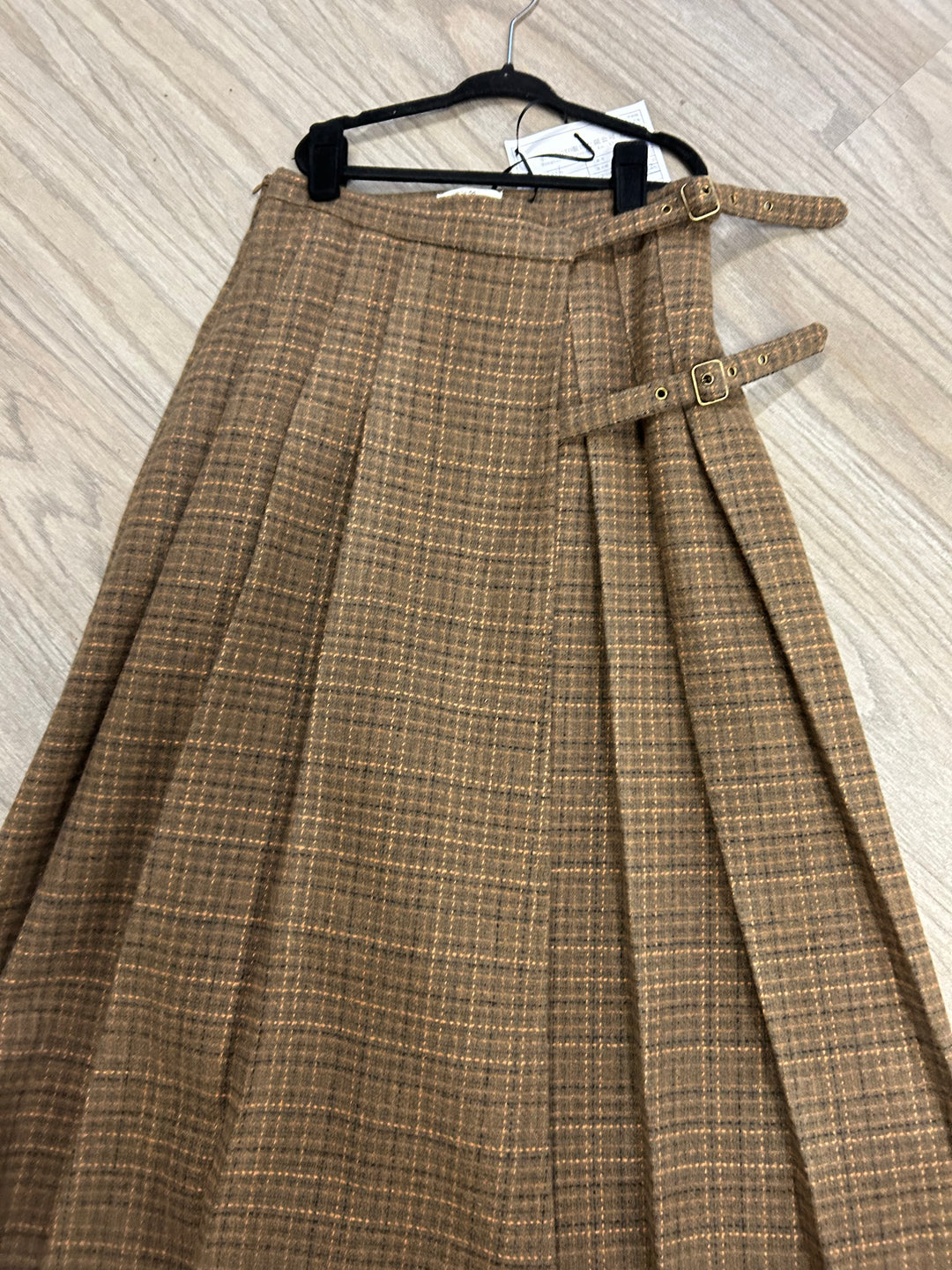 Teen Wool Plaid Brown Skirt