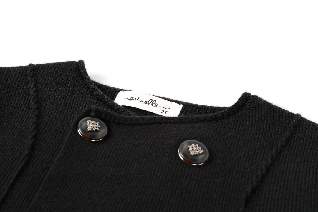 Black knit Double Breasted Sweater