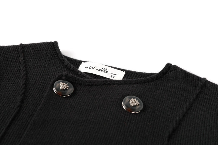 Black knit Double Breasted Sweater