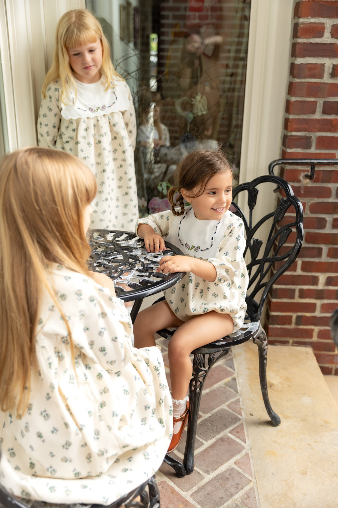 Corduroy Cream Floral Romper