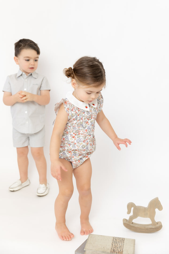 Strawberry Embroidered Romper