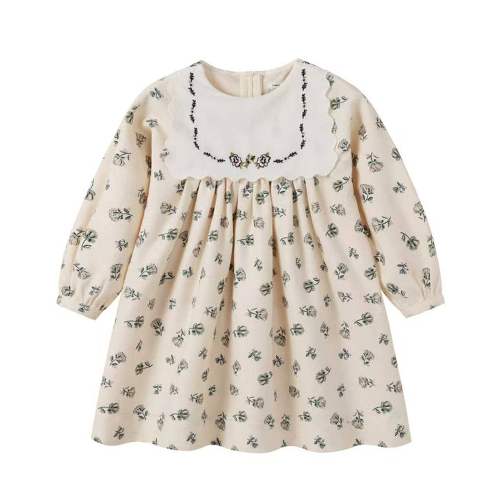 Corduroy Cream Floral Dress