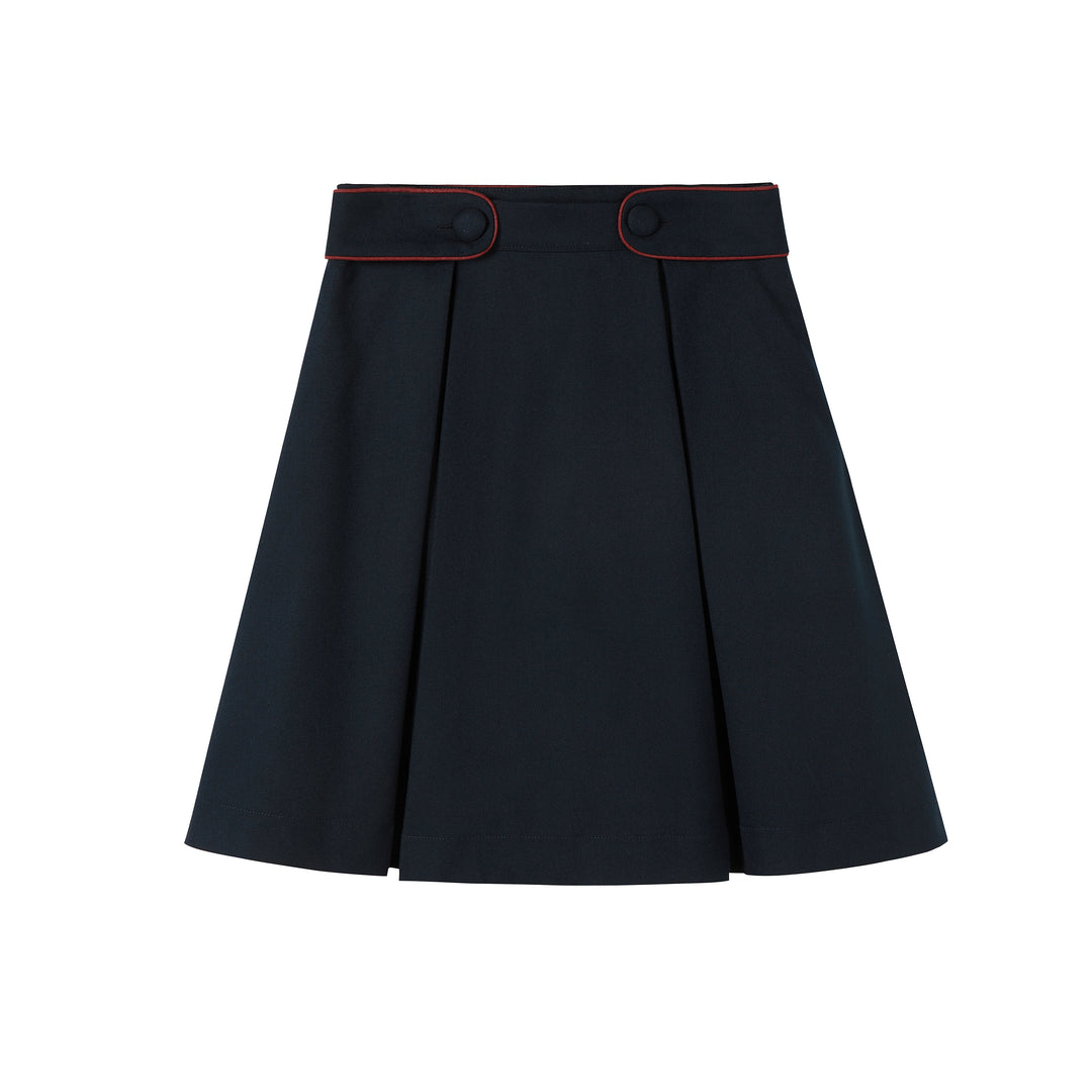 Piped Navy Skirt