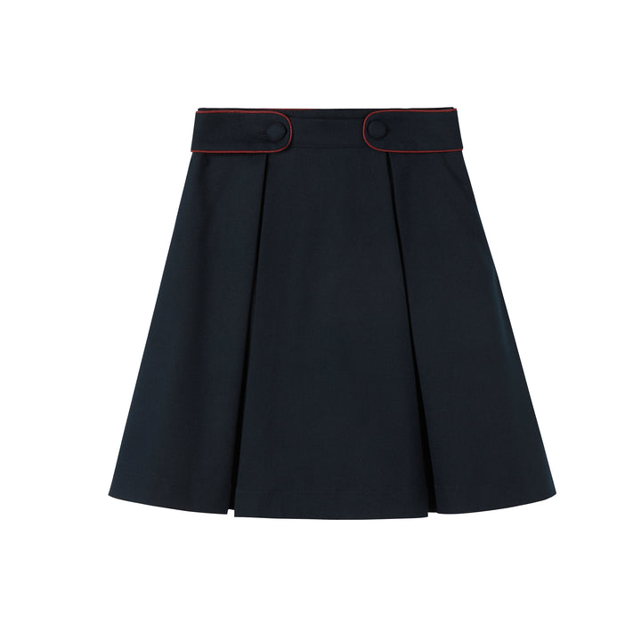 Piped Navy Skirt