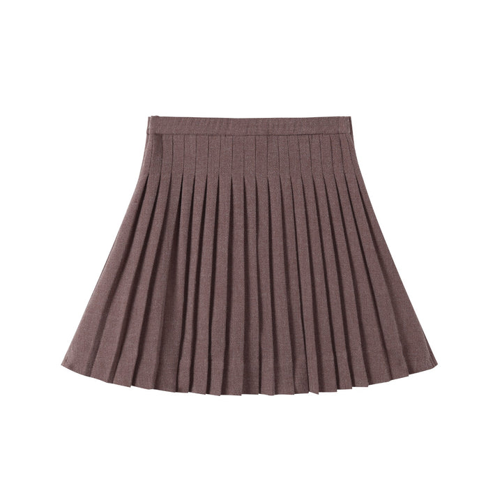 Brown Pleated Skirt