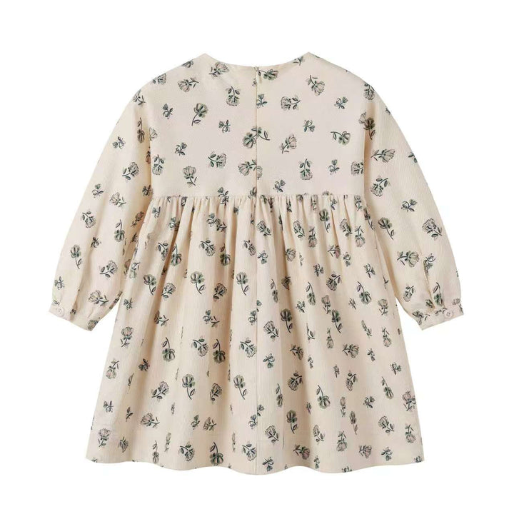 Corduroy Cream Floral Dress