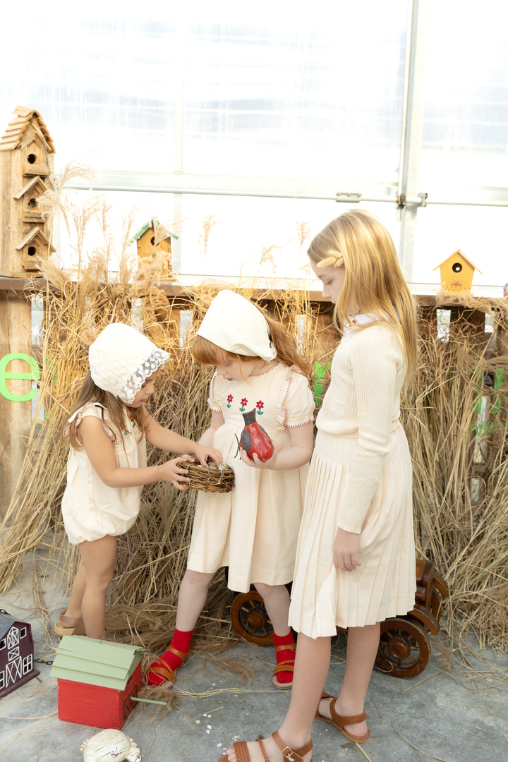 Peach embroidered Romper