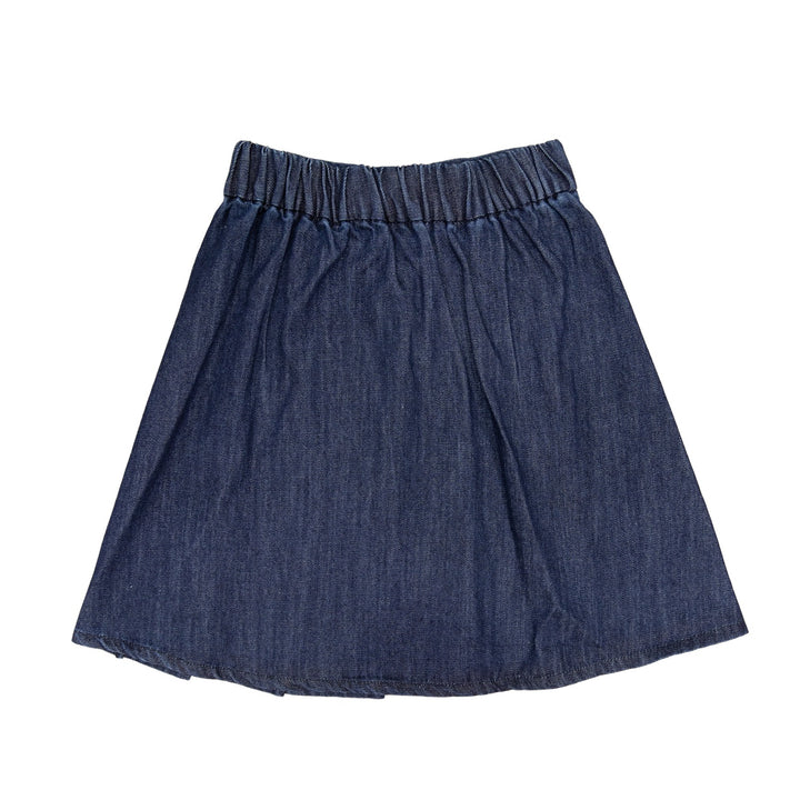 Blue Denim Pleated Skirt