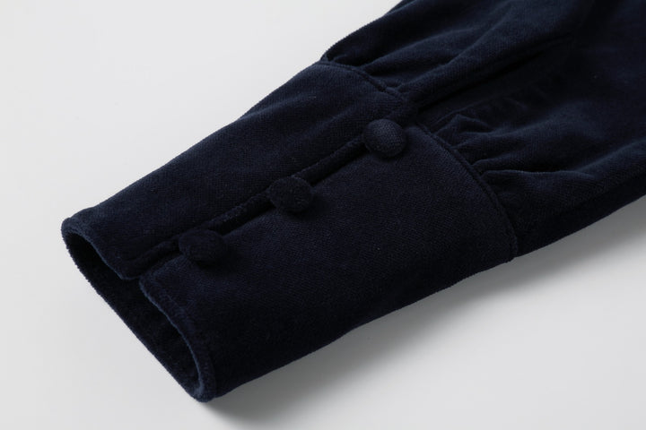 Navy Corduroy Lace Dress