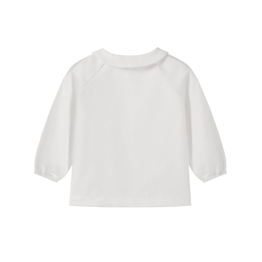 Boy White Embroidered Collar Shirt