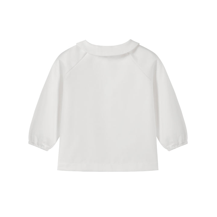Boy White Embroidered Collar Shirt