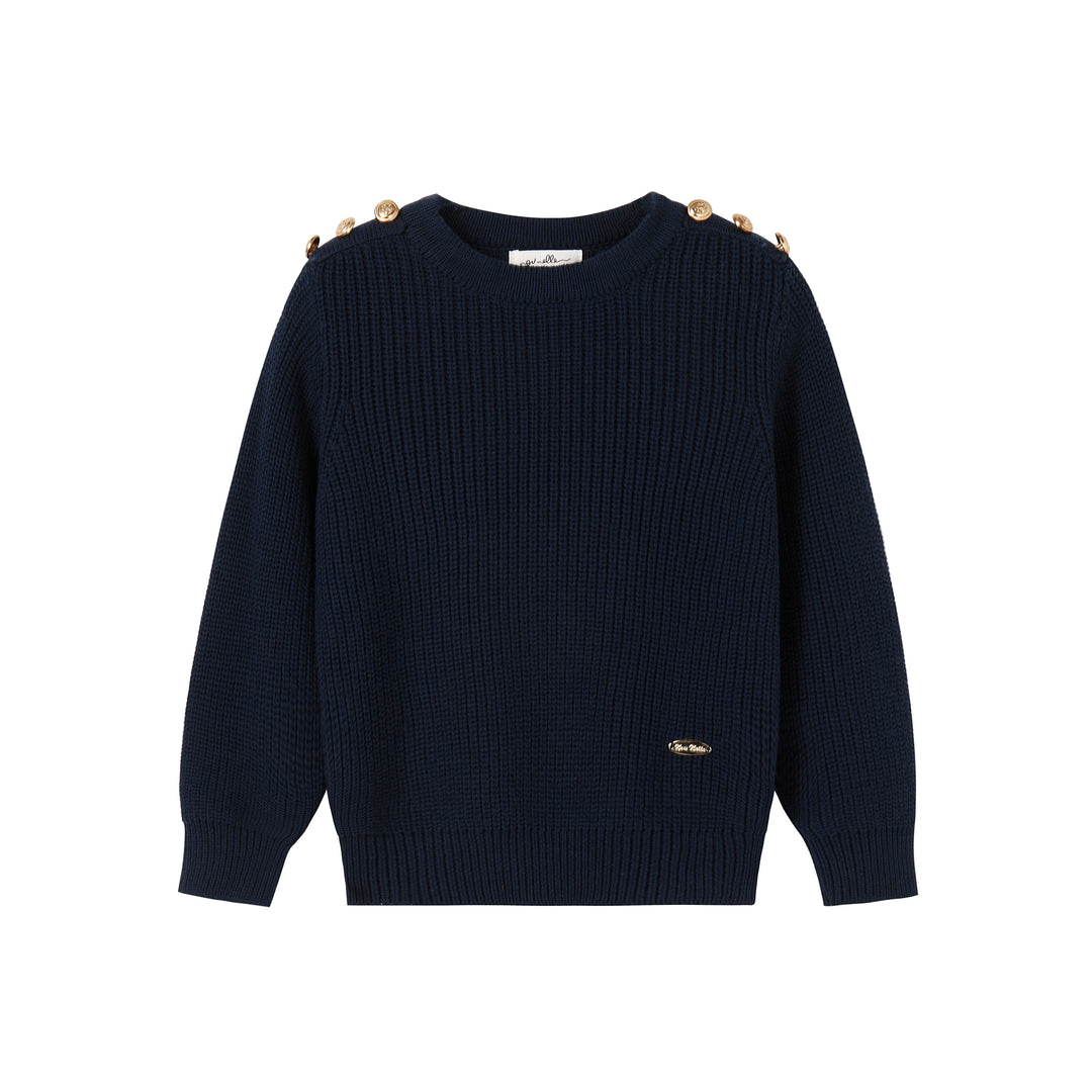 Boy Chunky Sweater Navy