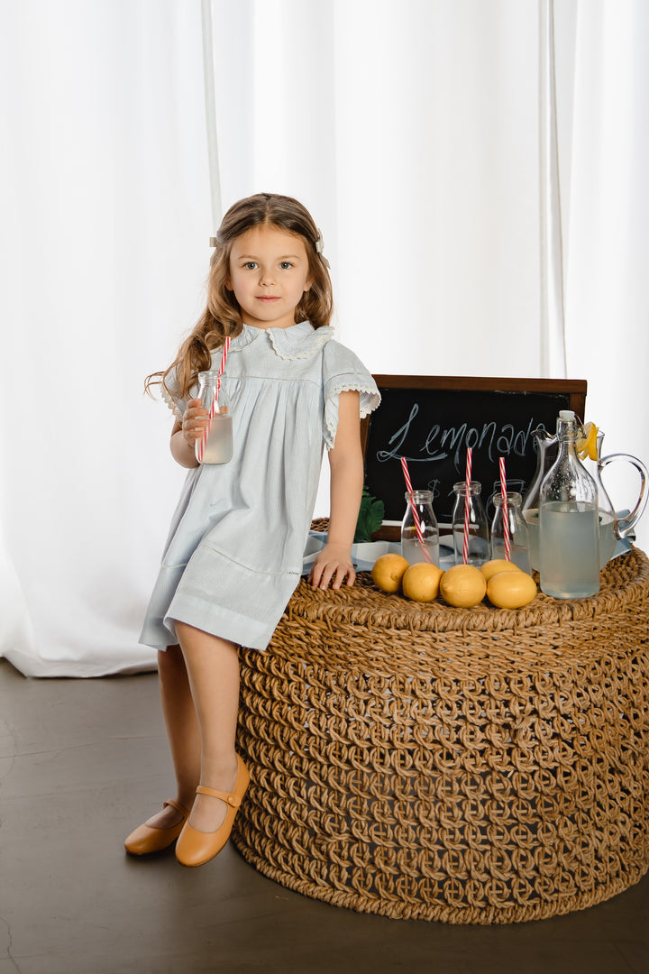 Light Blue Pinstripe Dress