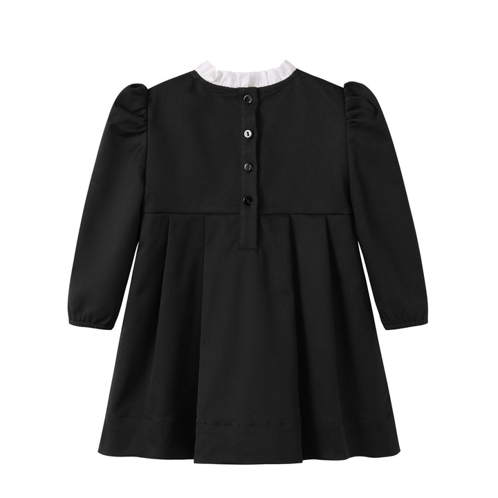 Black Taffeta Double Breasted Dress