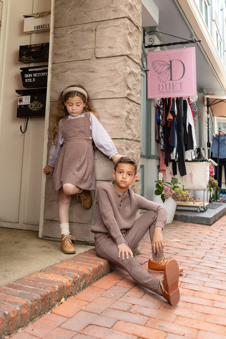 Brown Scallop Wool Jumper