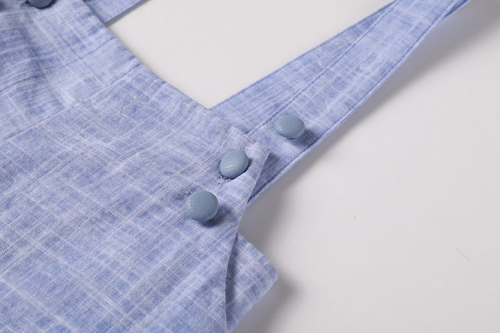 Blue Linen Overalls