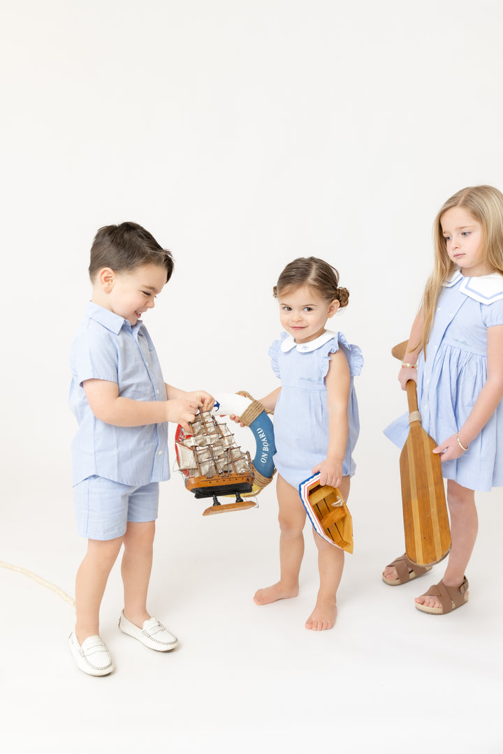 Striped Boy Shirt light Blue
