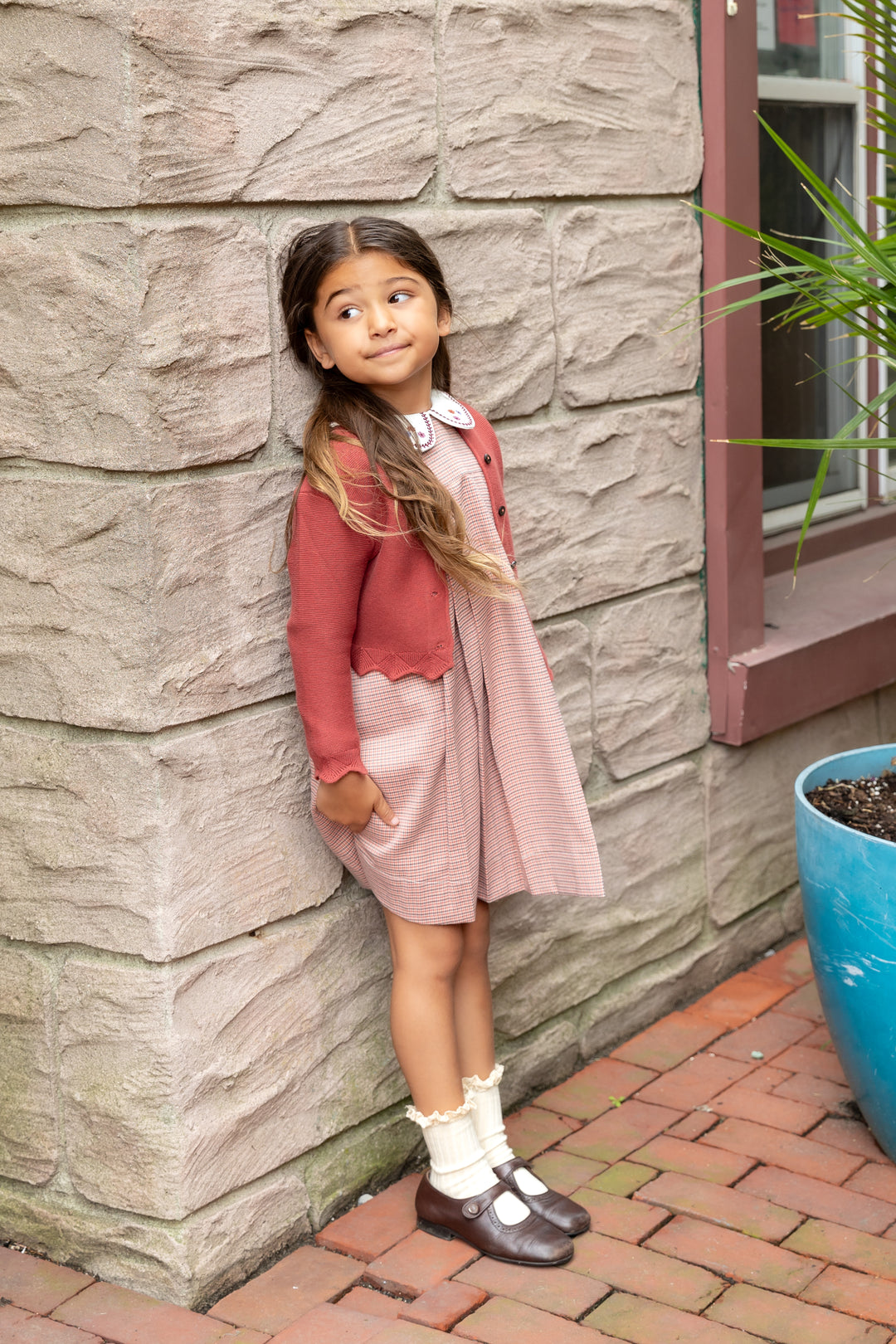 Rust Scallop Cardigan