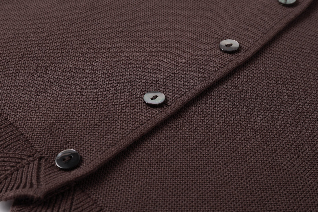 Brown Scallop Cardigan