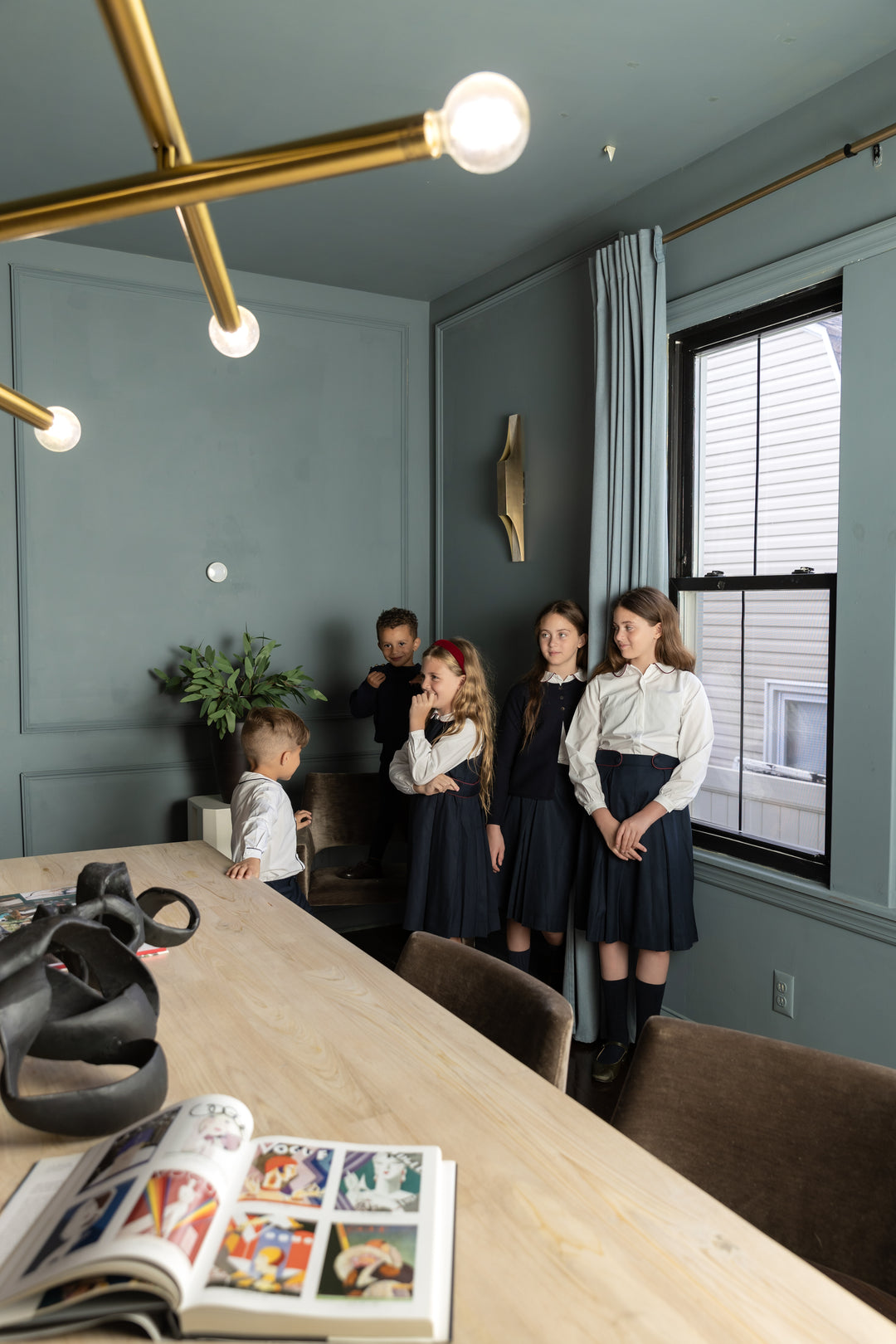 Piped Navy Skirt