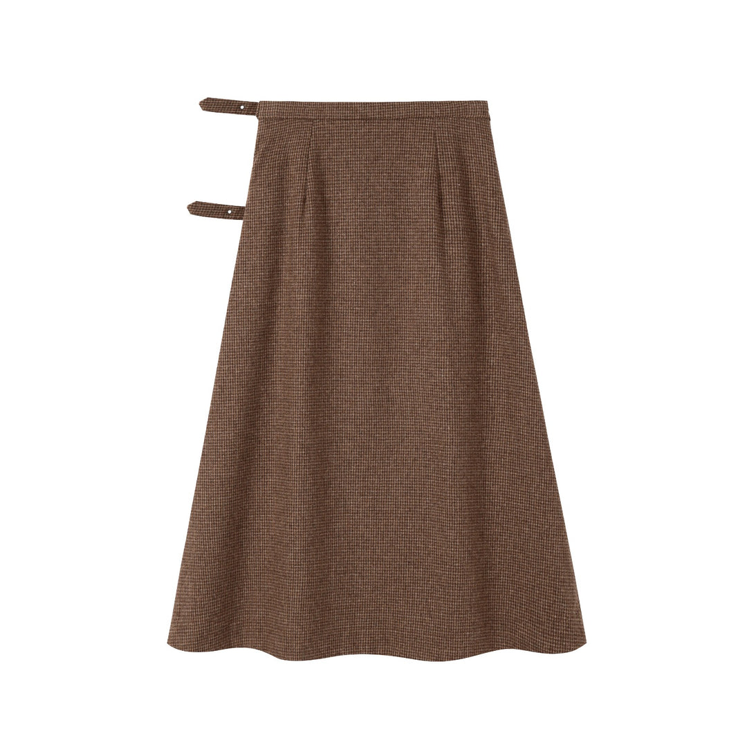 Teen Wool Plaid Brown Skirt