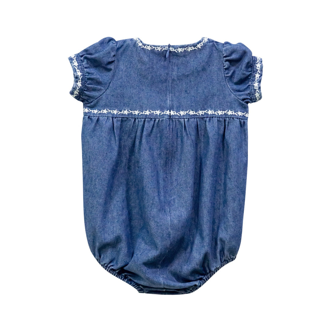 Denim Trimmed Romper