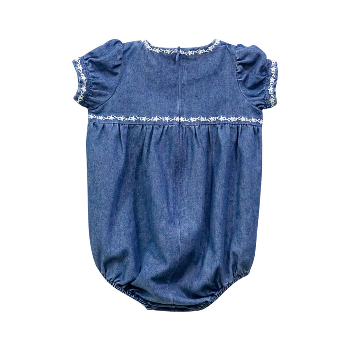 Denim Trimmed Romper