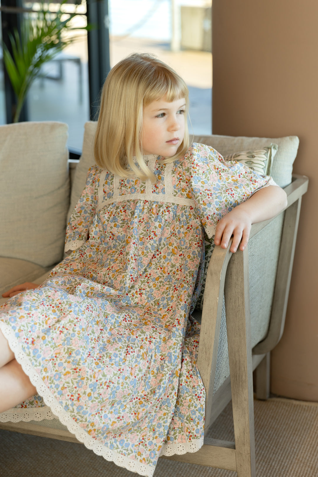 nou nelle floral crochet dress Elonore Floral Embroidered Crochet Knit Maxi Dress, M / Neutrals