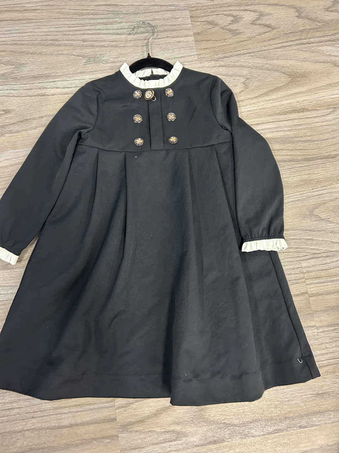 Black Taffeta Double Breasted Dress