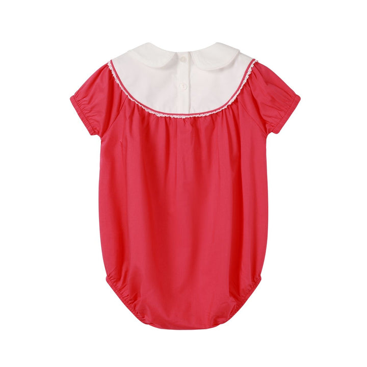 Hot Pink Embroidered Romper