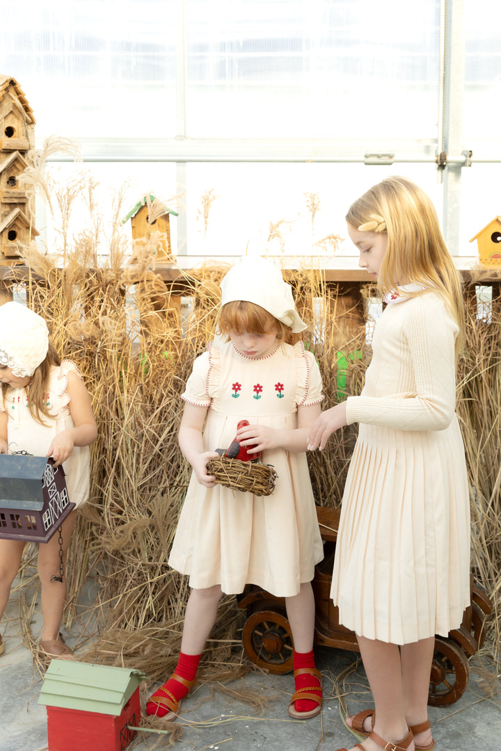 Peach embroidered Romper