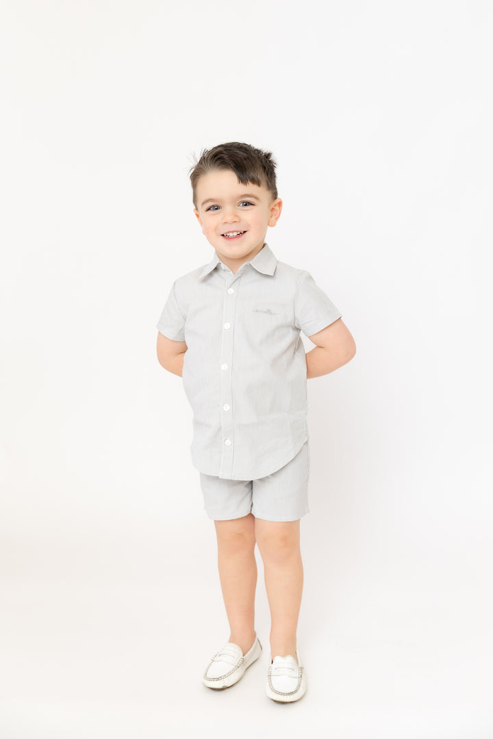 Striped Boy Shirt Sage