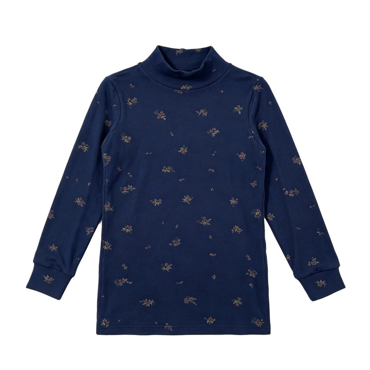Floral Turtleneck Navy /Black