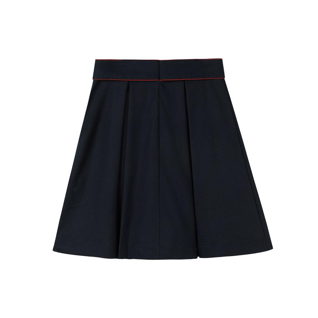Piped Navy Skirt